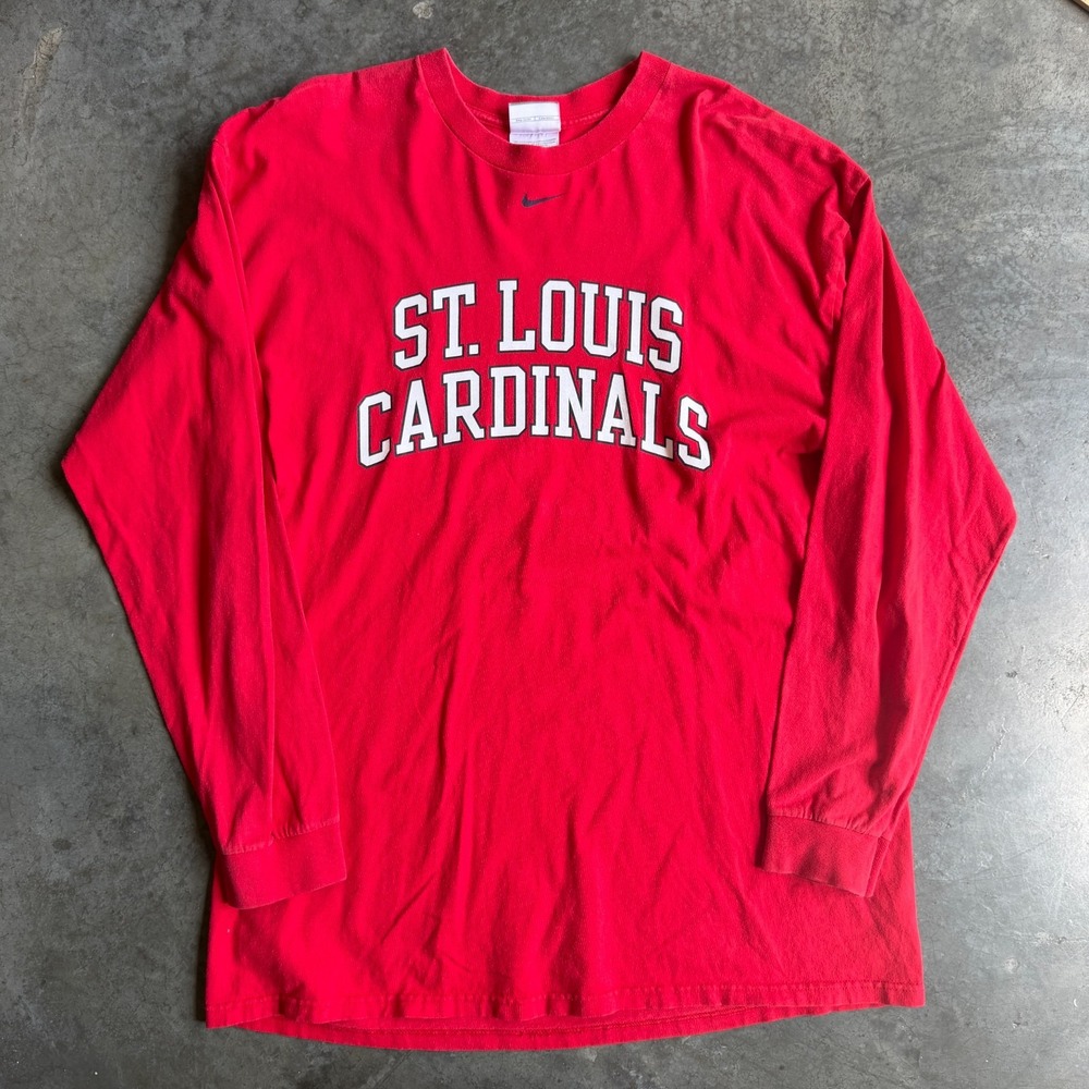 Vintage 90s Nike Center Swoosh St. Louis Cardinals Long Sleeve Shirt Mens XL
